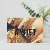 ギフト券 |金ゴールドグリッター爪、 ネイル (スタンド正面)