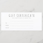 ギフト券 |金ゴールドブラシのミニマル (裏面)
