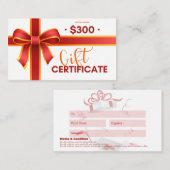 ギフト券$300 名刺 (正面/裏面)