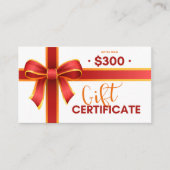 ギフト券$300 名刺 (正面)