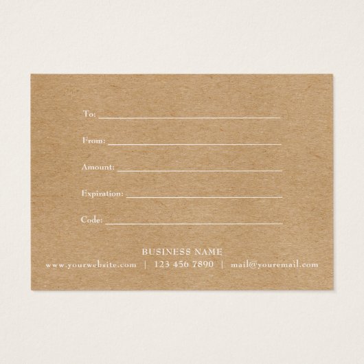 ギフト券Kraft素朴ありがとう (裏面)