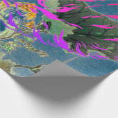 ギフト包装紙タイガー及び日本の花 ラッピングペーパー (角)