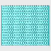 ギフト包装 - 青い背景に白い花弁 ラッピングペーパー (フラット)