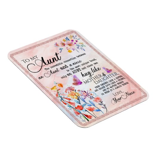 ギフト叔母さん|姪からの叔母の愛への手紙 マグネット (右側)