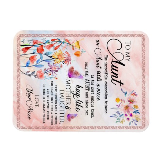 ギフト叔母さん|姪からの叔母の愛への手紙 マグネット (横)