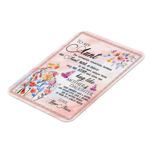 ギフト叔母さん|姪からの叔母の愛への手紙 マグネット (左側)