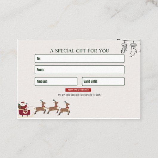 ギフト名刺$100 名刺 (裏面)