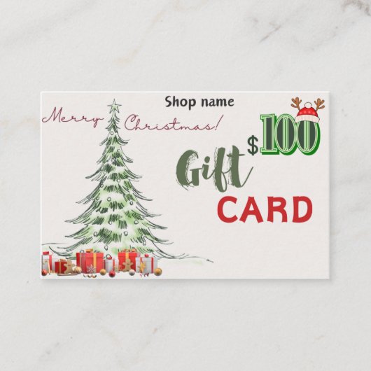 ギフト名刺$100 名刺 (正面)