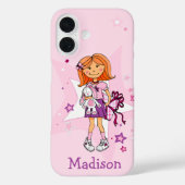 ギフト女の子らしカドルピンクあなたの名前を追加 Case-Mate iPhoneケース (裏面)