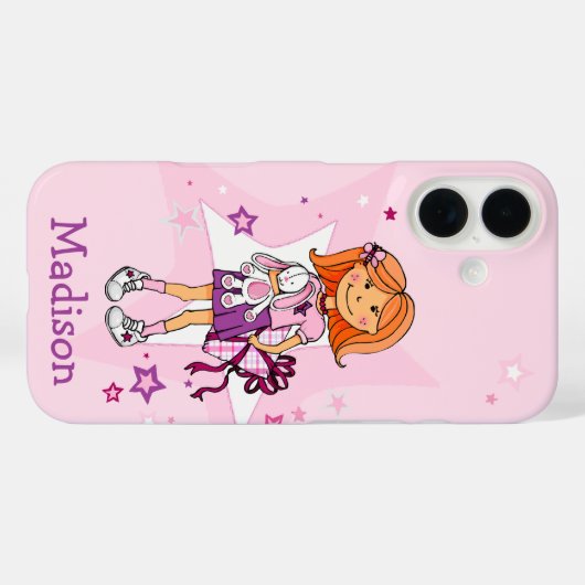 ギフト女の子らしカドルピンクあなたの名前を追加 Case-Mate iPhoneケース (裏面 (横))