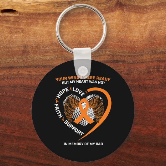 ギフト女性男性私のパパ白血病の記憶の中の子供 キーホルダー (正面)