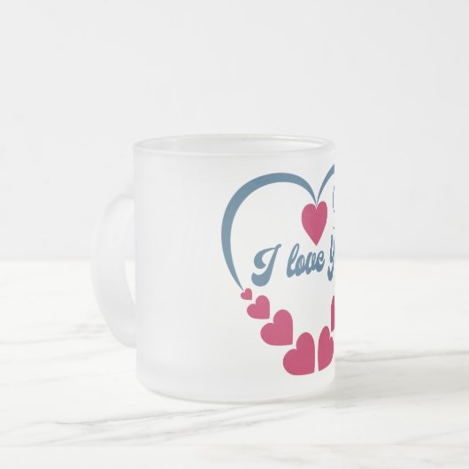 ギフト好き フロストグラスマグカップ (正面左)