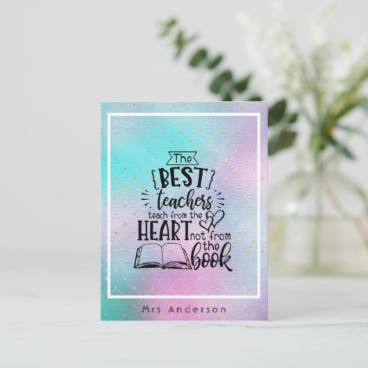 ギフト教えと呼ばれる本の先生ではないハートから ポストカード (スタンド正面)