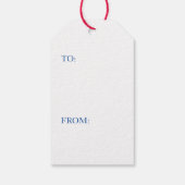 ギフト日本のラベル花柄ブルー及びホワイト ギフトタグ (裏面)