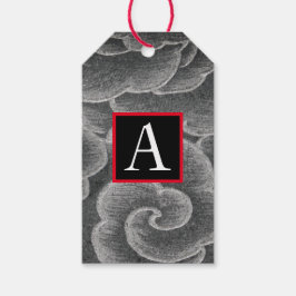 ギフト日本のラベル雲模様カスタムイニシャル ギフトタグ