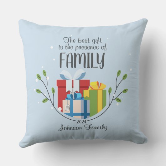 ギフト最高のは家族のカスタマイズ可能な休日 クッション (裏面)