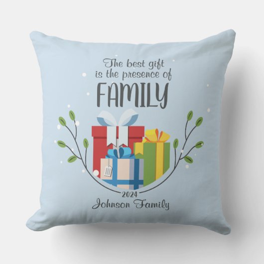 ギフト最高のは家族のカスタマイズ可能な休日 クッション (正面)