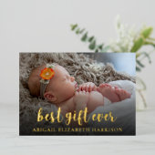 ギフト最高のエバー新生児写真クリスマスカード 箔シーズンカード (立ち正面)