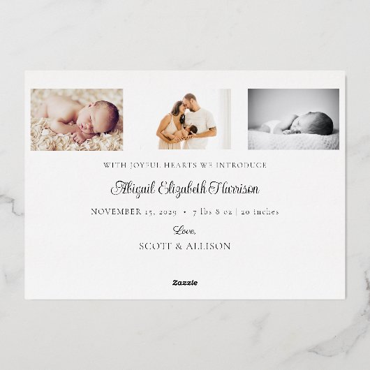 ギフト最高のエバー新生児写真クリスマスカード 箔シーズンカード (裏面)