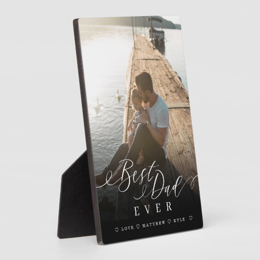 ギフト最高のパパのEverエレガントスクリプト&フルフォト フォトプラーク (側面)