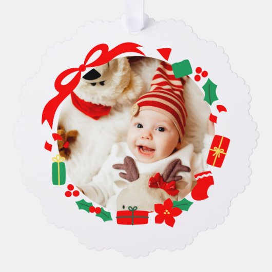 ギフト最高の初めてのクリスマス オーナメントカード (正面)