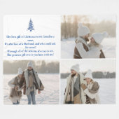 ギフト最高の、夫、クリスマスのパゴダ3枚の写真 フリースブランケット (正面(横))