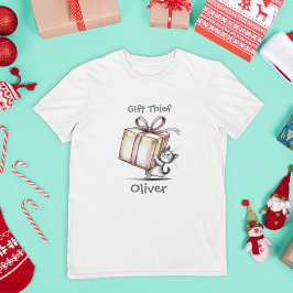 ギフト泥棒 面白いファミリーマッチングのクリスマス トライブレンドＴシャツ