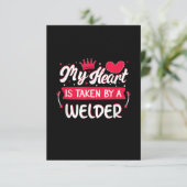 ギフト溶接機ヴァレンティネスおもしろいデイ男性へウィメンズ サンキューカード (スタンド正面)