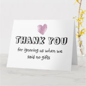 ギフト無しと言った時は無視してくれてありがとう カード (黄色い花)