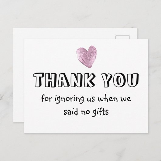 ギフト無しと言った時は無視してくれてありがとう シーズンポストカード (正面/裏面)