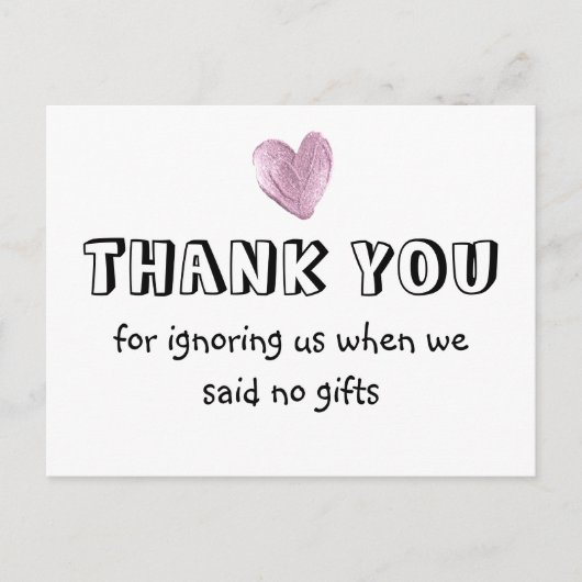 ギフト無しと言った時は無視してくれてありがとう シーズンポストカード (正面)