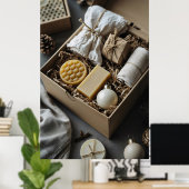 ギフト環境にやさしボックス手作りの石鹸，ビーズワックスラップ ポスター (ホームオフィス)