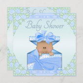 ギフト用の箱およびバラのベビーシャワーの民族の男の赤ちゃん 招待状 (正面/裏面)