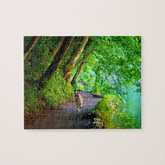 ギフト用の箱が付いているジャーマン・シェパードの写真のパズル ジグソーパズル (横)