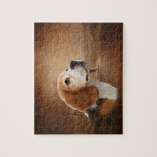ギフト用の箱が付いているビーグル犬の写真のパズル ジグソーパズル (縦)