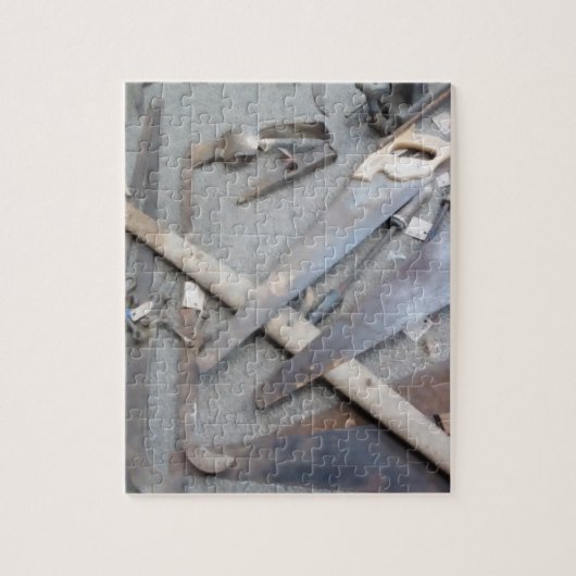 ギフト用の箱が付いている古い用具の写真のパズル ジグソーパズル (縦)