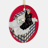 ギフト用の箱のオーナメントのシュナウツァー セラミックオーナメント (右)