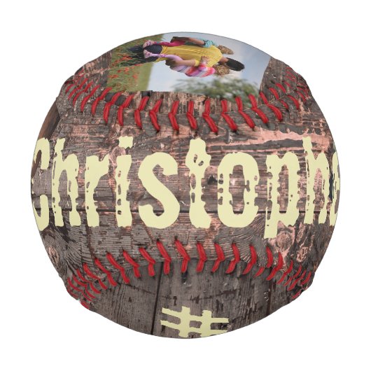 ギフト用パパ木材効果#1パパ 野球ボール (正面)