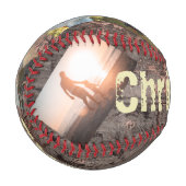 ギフト用パパ木材効果#1パパ 野球ボール (正面左)