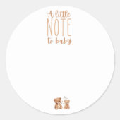ギフト用ベビーステッカーへのメモ ラウンドシール (正面)