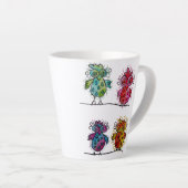 ギフト用マグカラフルお洒落(Birds 01) カフェラテマグ (右アングル)