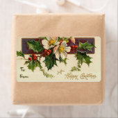 ギフト用ヴィンテージクリスマスドッグウッドのラベル ラベル (インサイチュ)