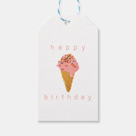 ギフト用包装紙のギフトのラベルのアイスクリームコーンはとの振りかけます ギフトタグ (正面)