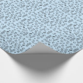 ギフト用包装紙のドラマーのための音楽的なドラムノートをドラムをたたくこと ラッピングペーパー (角)