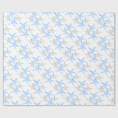 ギフト用包装紙の航海のなヒトデは青を浜に引き上げます ラッピングペーパー (フラット)