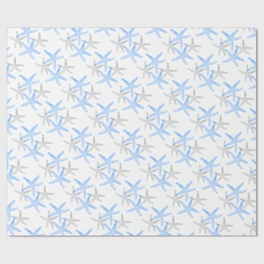 ギフト用包装紙の航海のなヒトデは青を浜に引き上げます ラッピングペーパー (フラット)