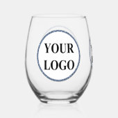 ギフト男性へパパクリスマスホリデー追加ロゴ ステムなしワイングラス (正面)