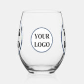 ギフト男性へパパクリスマスホリデー追加ロゴ ステムなしワイングラス (左)