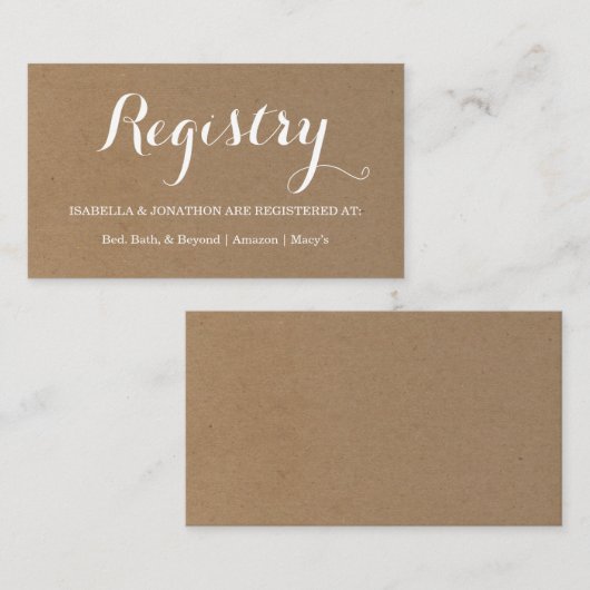 ギフト登録のエンクロージャカード エンクロージャーカード (正面/裏面)