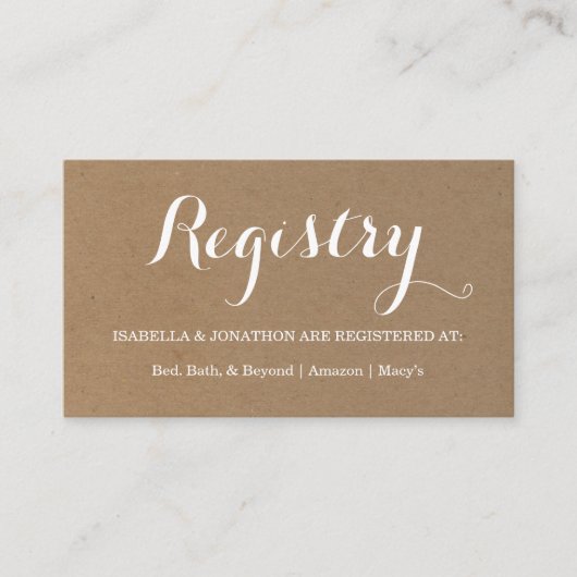 ギフト登録のエンクロージャカード エンクロージャーカード (正面)